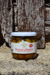 Olives Picholines de Provence pimentées en bocal verre